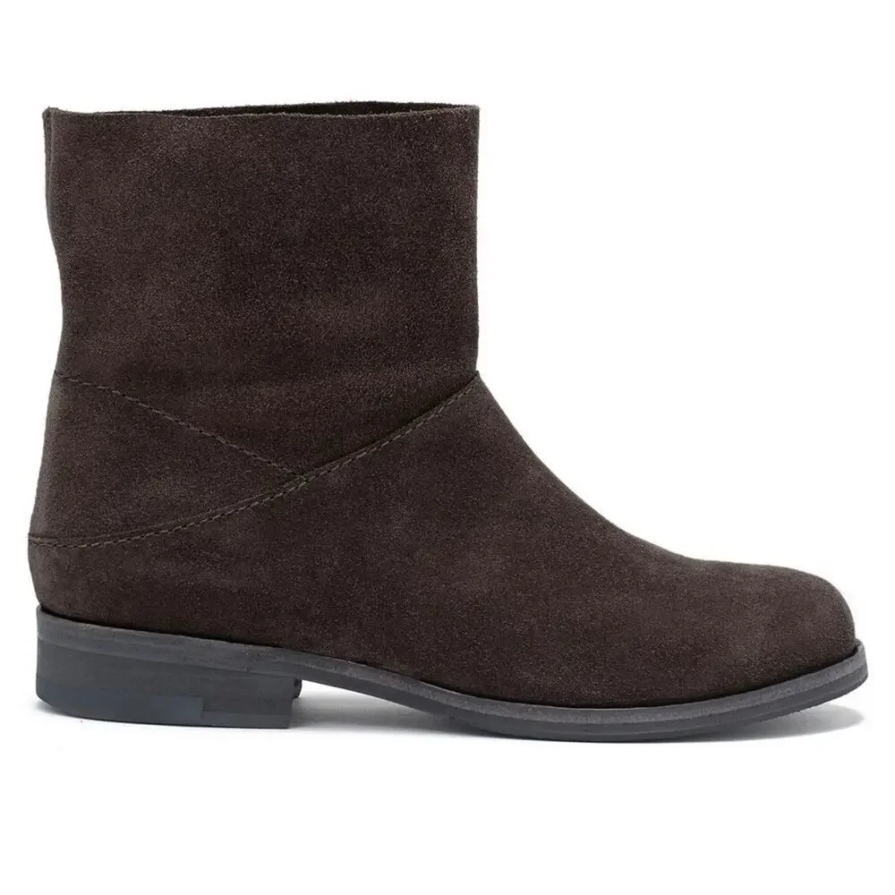 NEW Eileen Fisher Jaunt Short Boots Italian Suede Size 8.5 Slate Brown